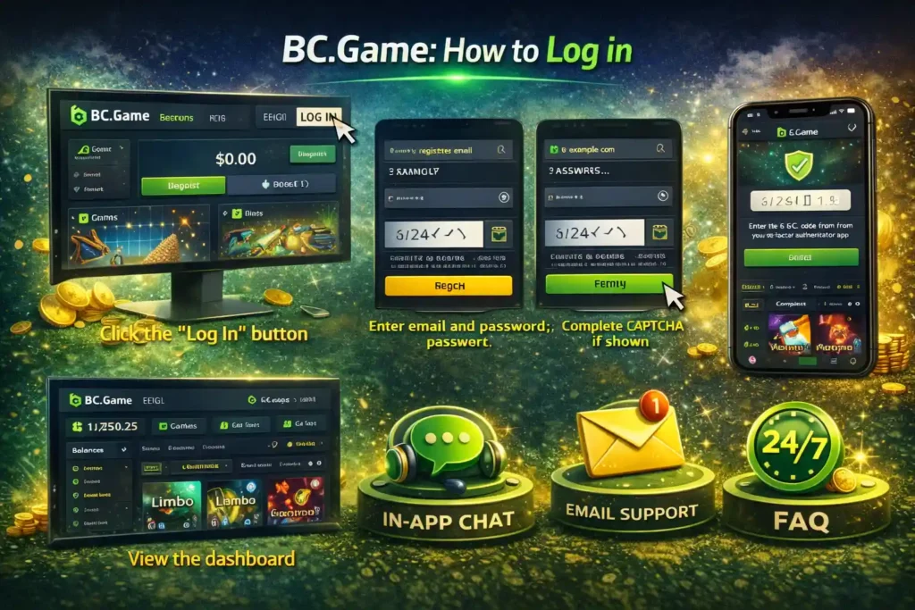 BC.Game: How to Log in